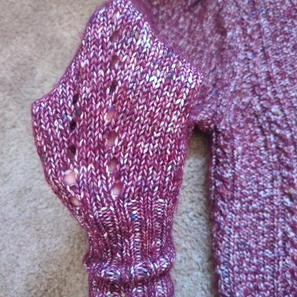 Rebecca Taylor Tweed Mockneck Pullover in Bordeaux Wool Alpaca Size Small - Picture 10 of 10